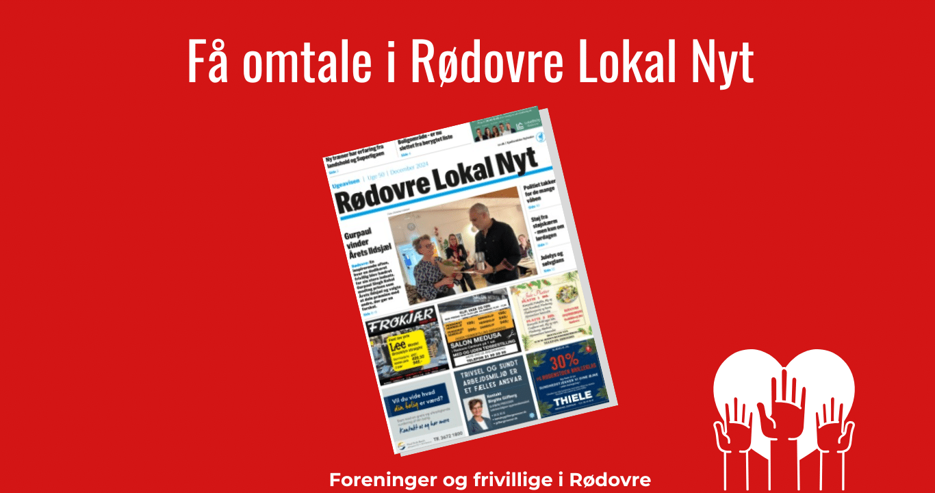 Grafik med tekst Få omtale i Rødovre Lokal NytIllustrtat